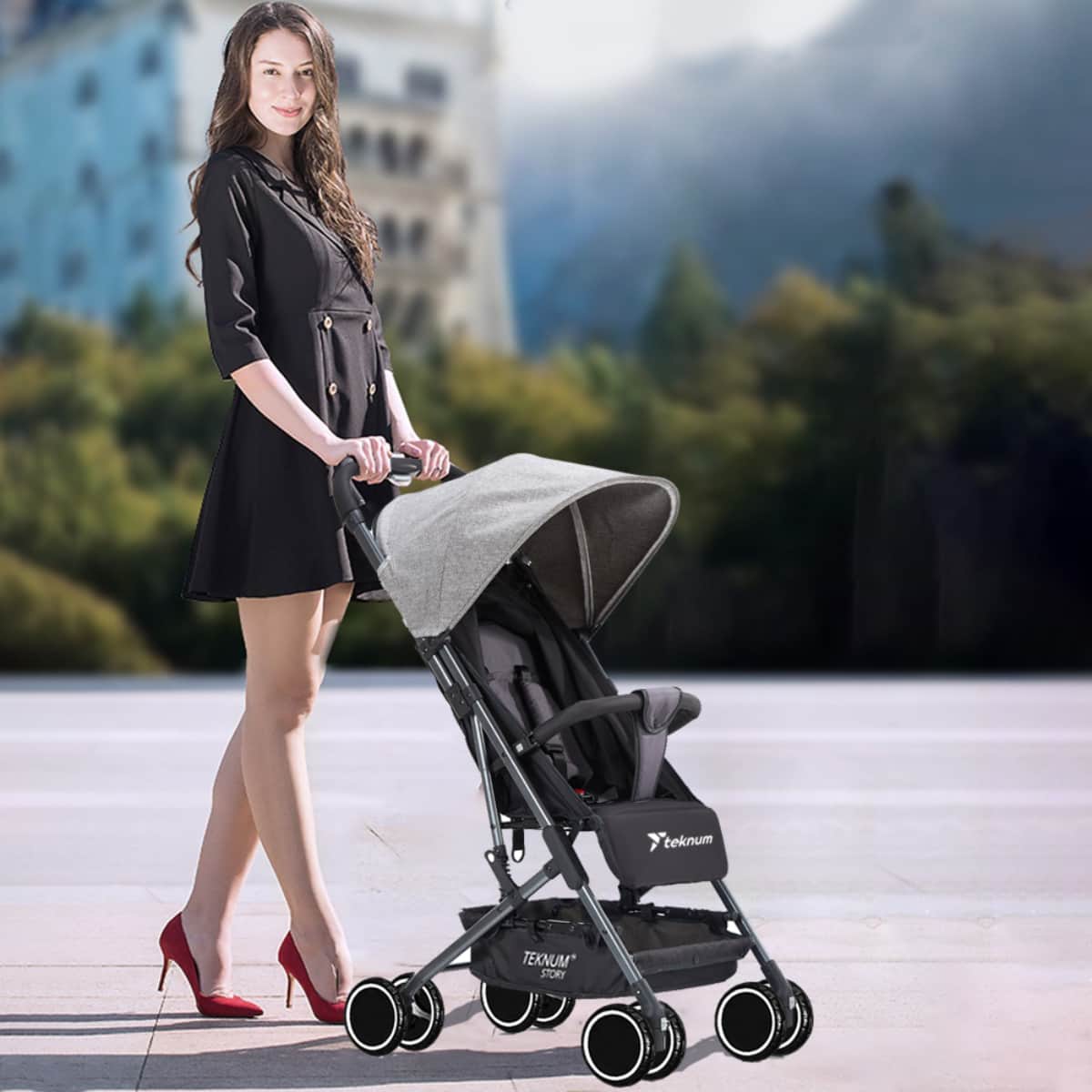 Teknum Grey Yoga Lite Stroller Toddler, 0-2 Years