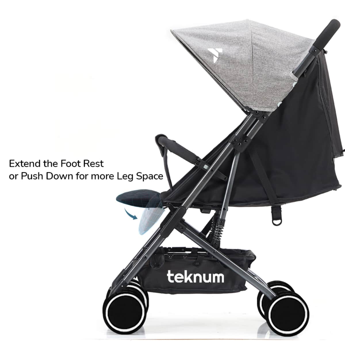 Teknum Grey Yoga Lite Stroller Toddler, 0-2 Years