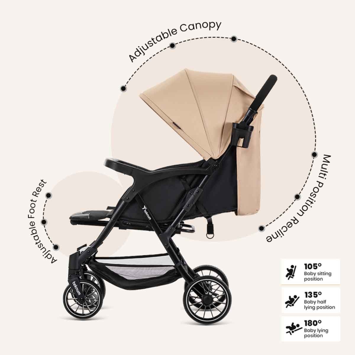 تيكنوم عربة فلاي لايت عاجية للأطفال، 0-2 سنة