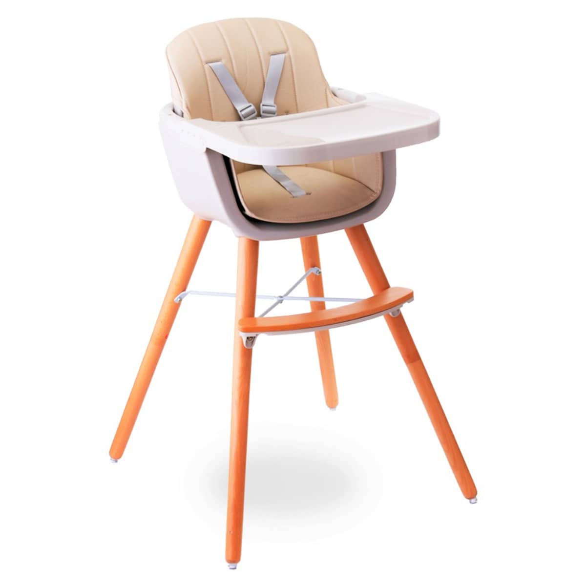 Teknum Ivory Premium Dual Height Wooden High Chair Toddler, 0-2 Years