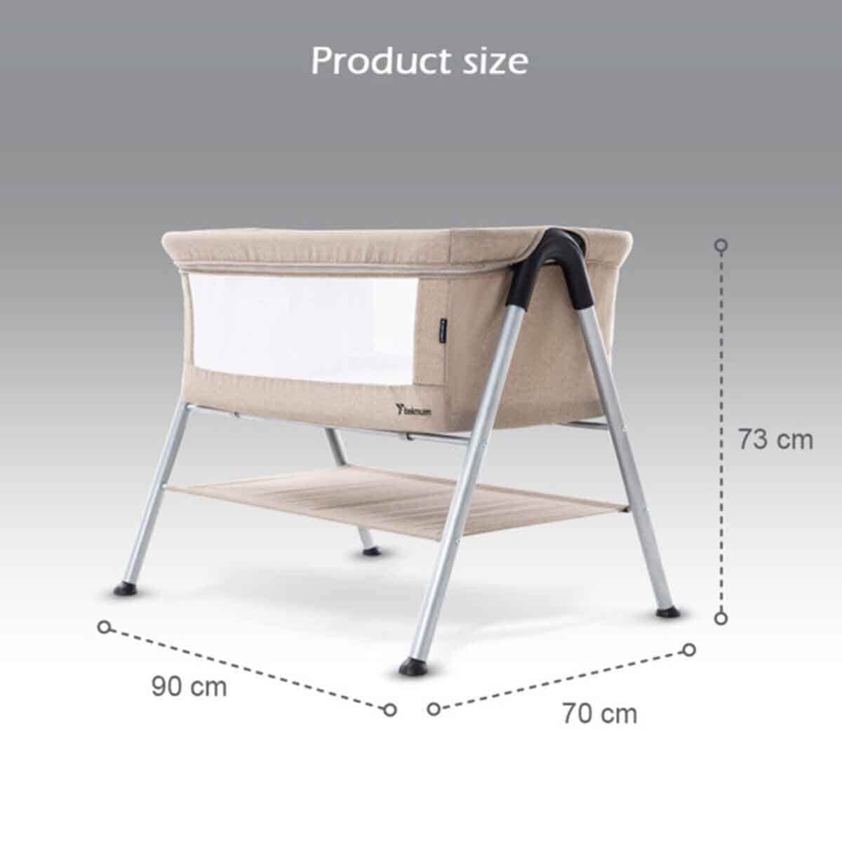 Teknum Ivory Sleepzen-2 Bedside Crib Bassinet Toddler, 0-2 Years