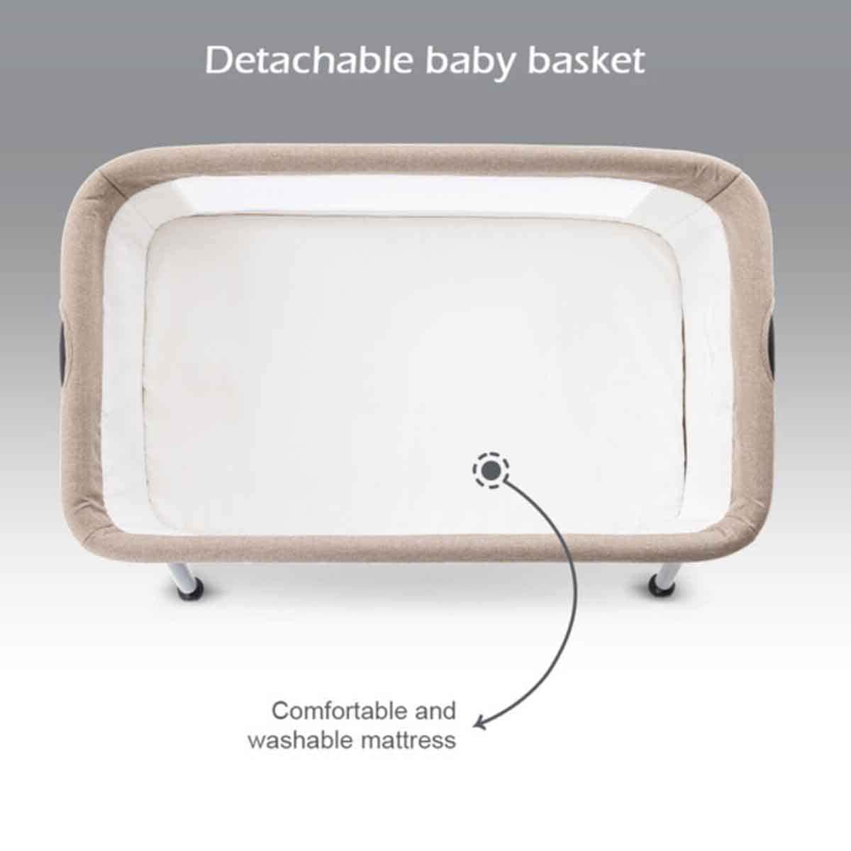 Teknum Ivory Sleepzen-2 Bedside Crib Bassinet Toddler, 0-2 Years