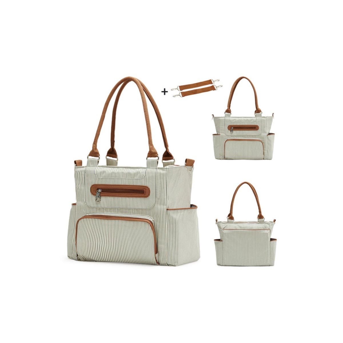 مجموعة عربة الأطفال وحقيبة الحفاضات تيكنوم كاكي 3 في 1