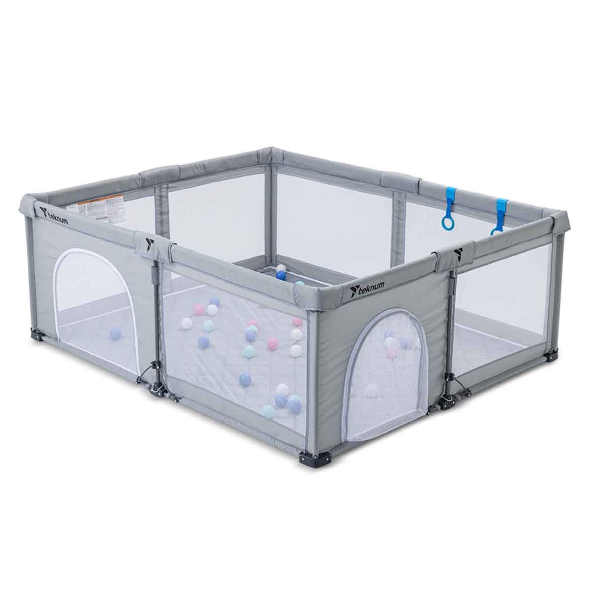 تيكنوم مجموعة حديقة لعب ون مينِت كبيرة مع مرتبة وكرات للأطفال، 0-2 سنة