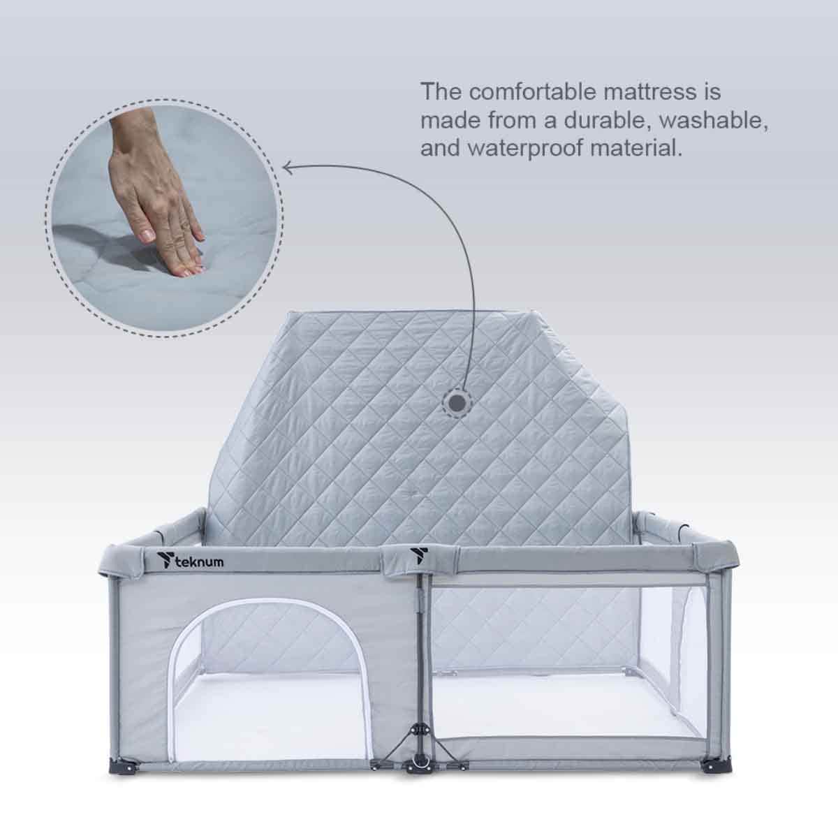 Teknum Large One Minute Fold Unfold Playpen with Mattress & Balls Toddler, 0-2 Years