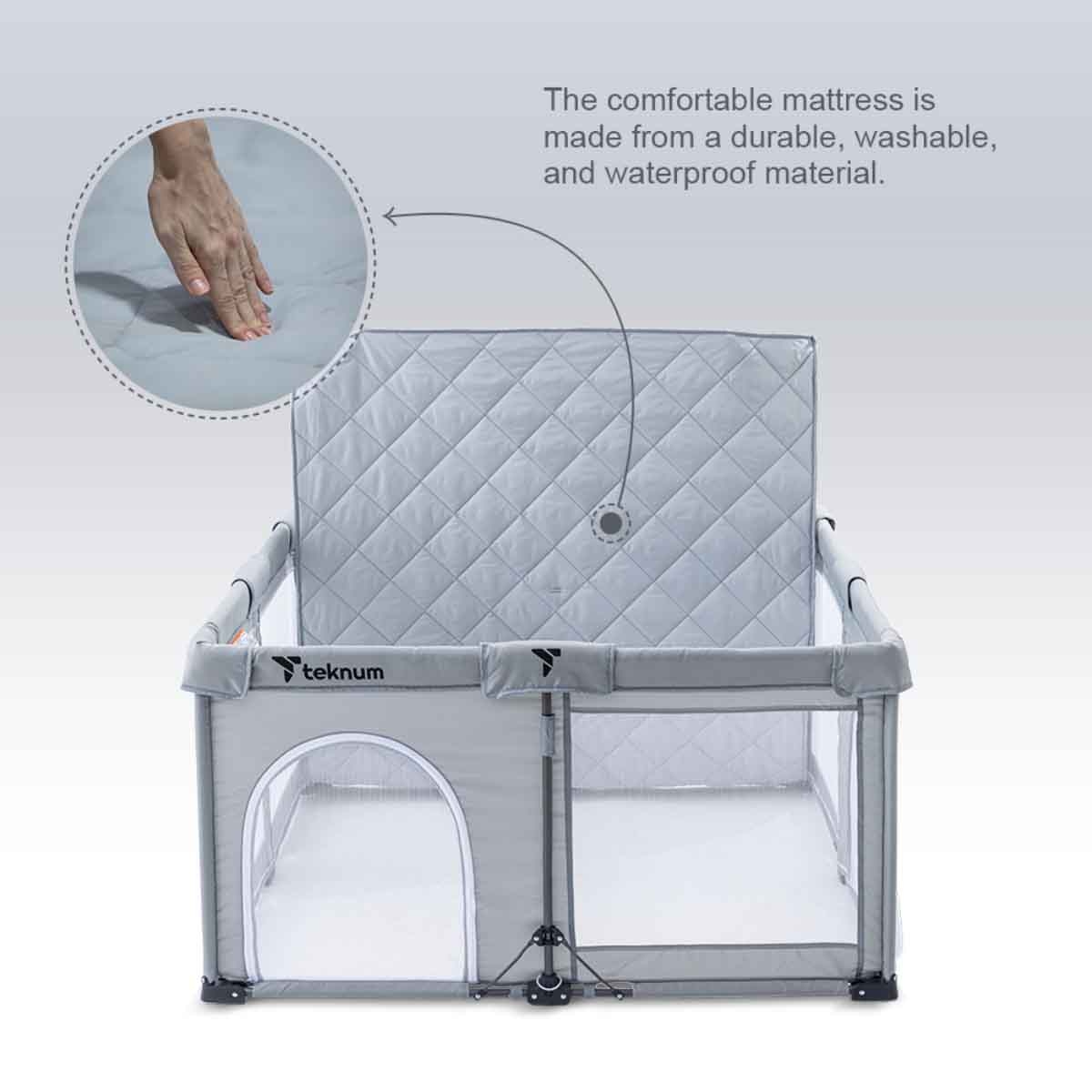 Teknum Medium One Minute Fold Unfold Playpen with Mattress & Balls Toddler, 0-2 Years