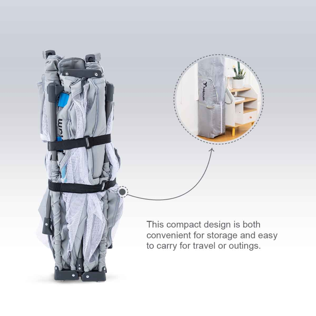 Teknum Medium One Minute Fold Unfold Playpen with Mattress & Balls Toddler, 0-2 Years