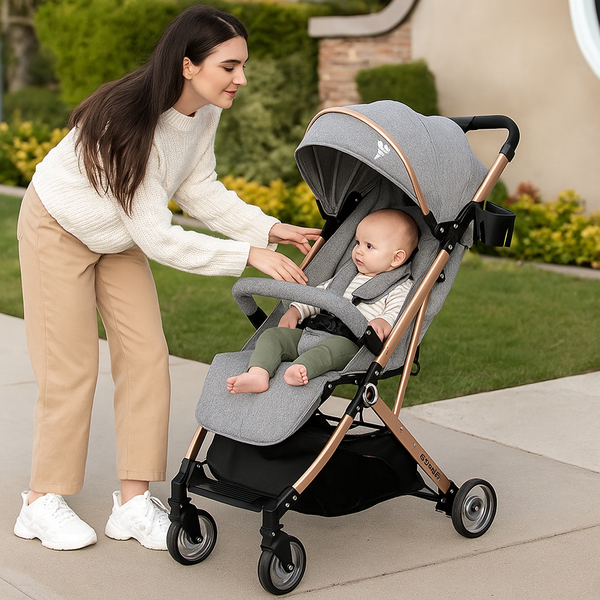 تيكنوم عربة سفر إكسبلورر باللون الرمادي الملانج للأطفال من عمر 0 إلى 2 سنة