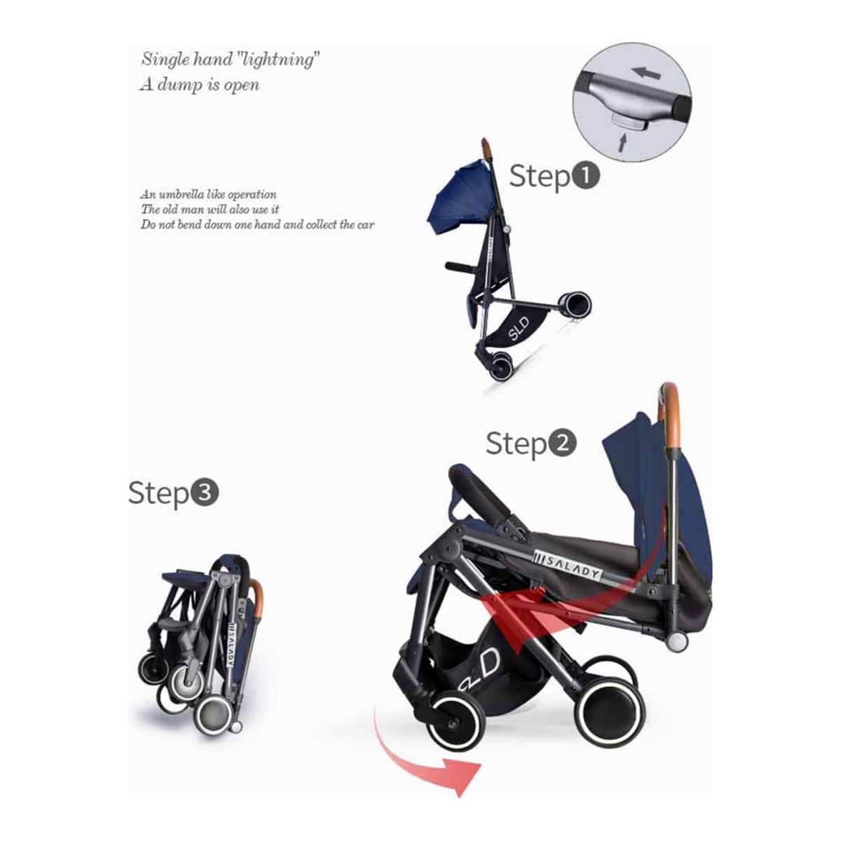 Teknum Navy Blue Travel Lite SLD Stroller
