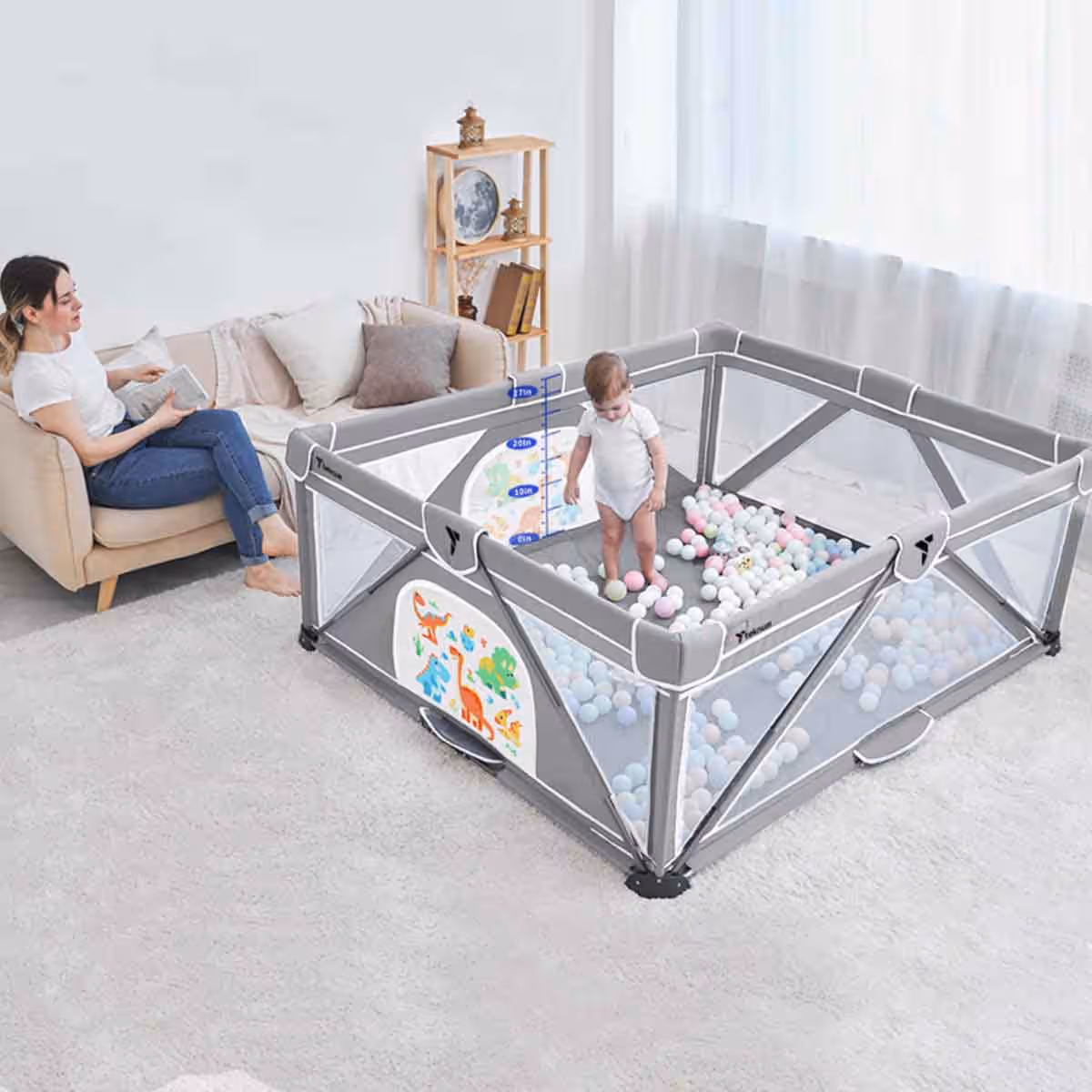 Teknum One Minute Fold Unfold Playpen Toddler, 0-2 Years