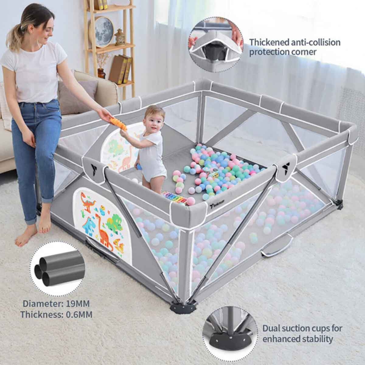 Teknum One Minute Fold Unfold Playpen Toddler, 0-2 Years