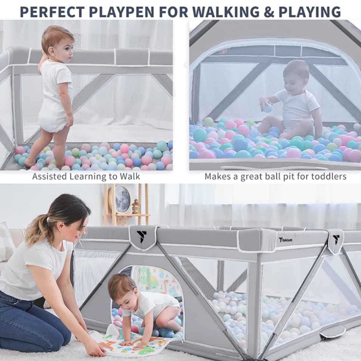 Teknum One Minute Fold Unfold Playpen Toddler, 0-2 Years