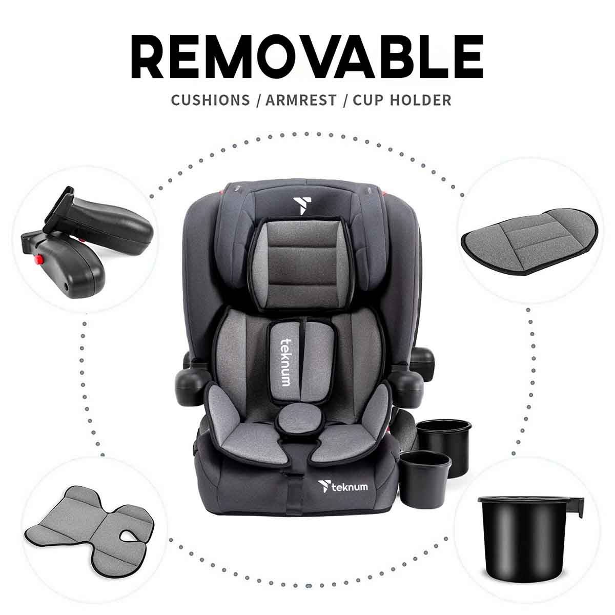 Teknum Pack and Go Foldable Car Seat with Ace Diaper Bag Toddler, 0-2 Years, Pack of 2