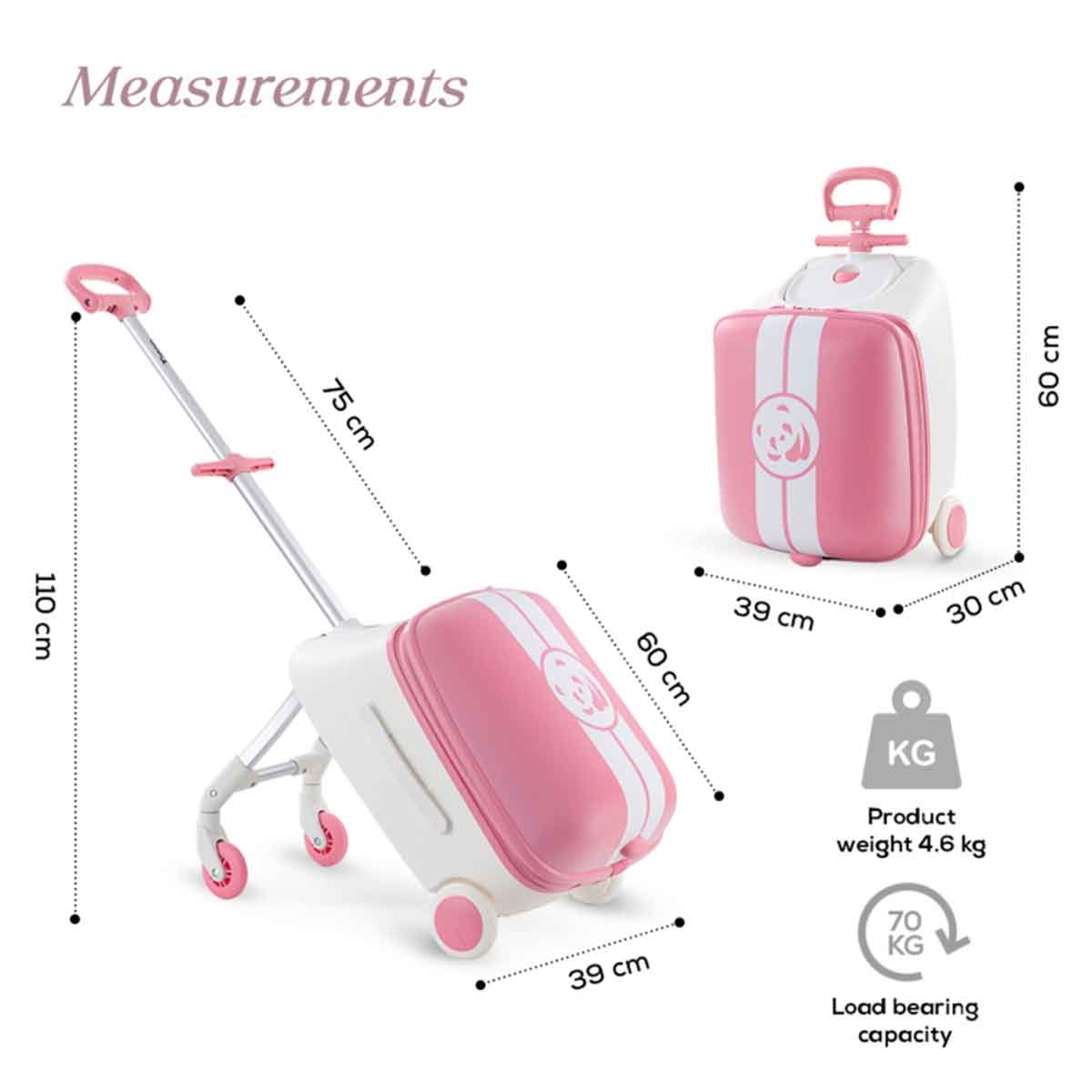 Teknum Panda 3-in-1 Ride-On Suitcase Toddler, 0-2 Years