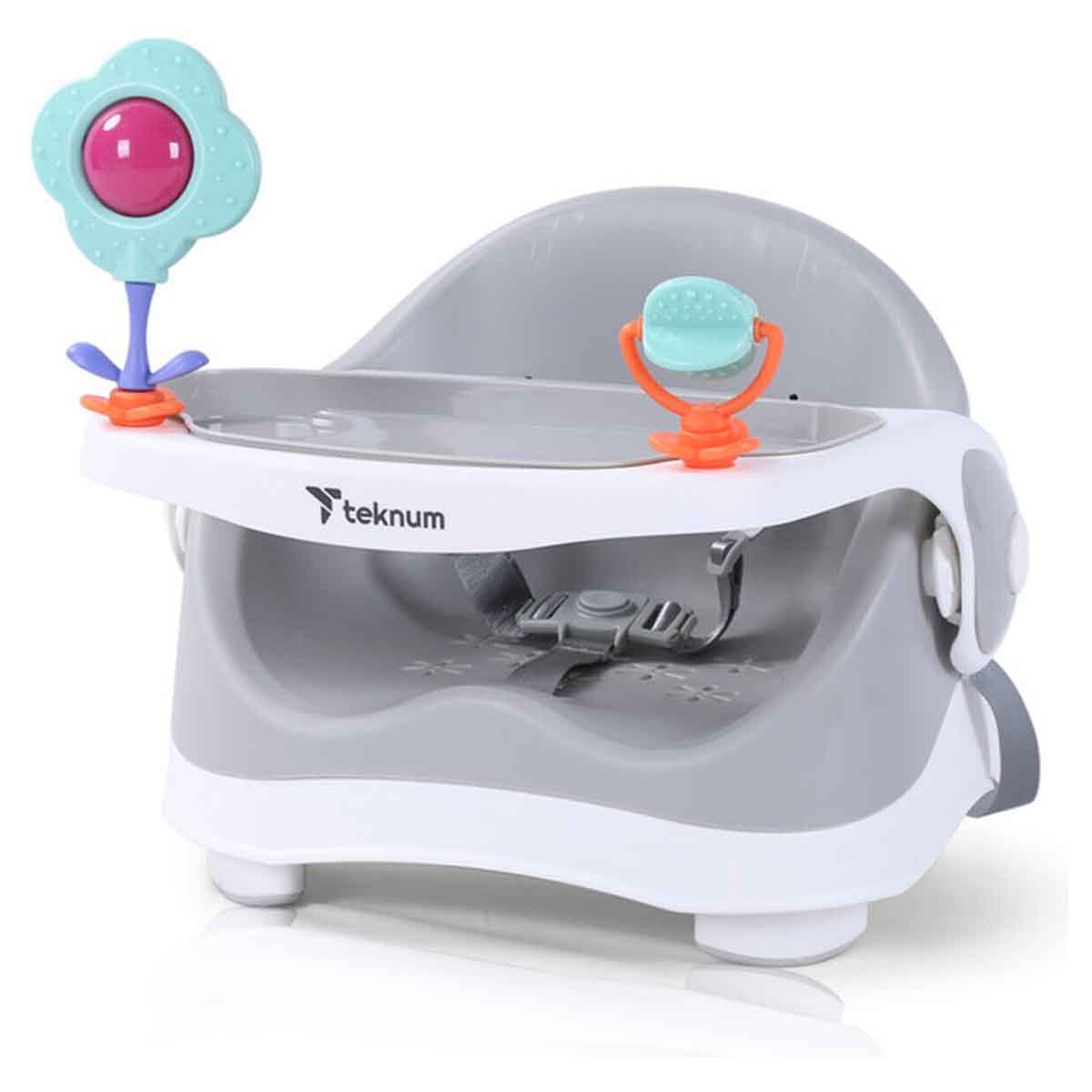 Teknum Grey Portable Booster Chair Toddler, 0-2 Years