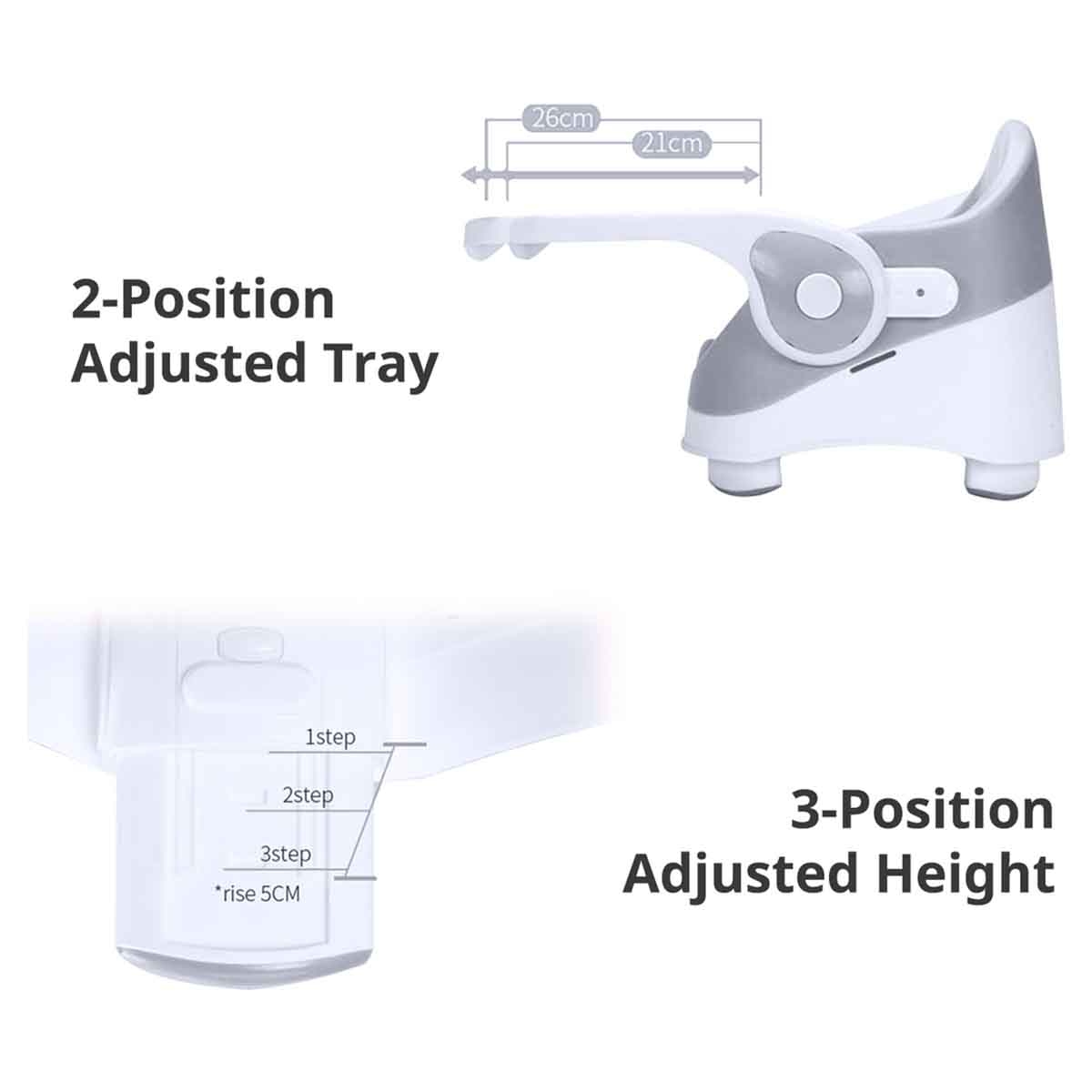 Teknum Grey Portable Booster Chair Toddler, 0-2 Years