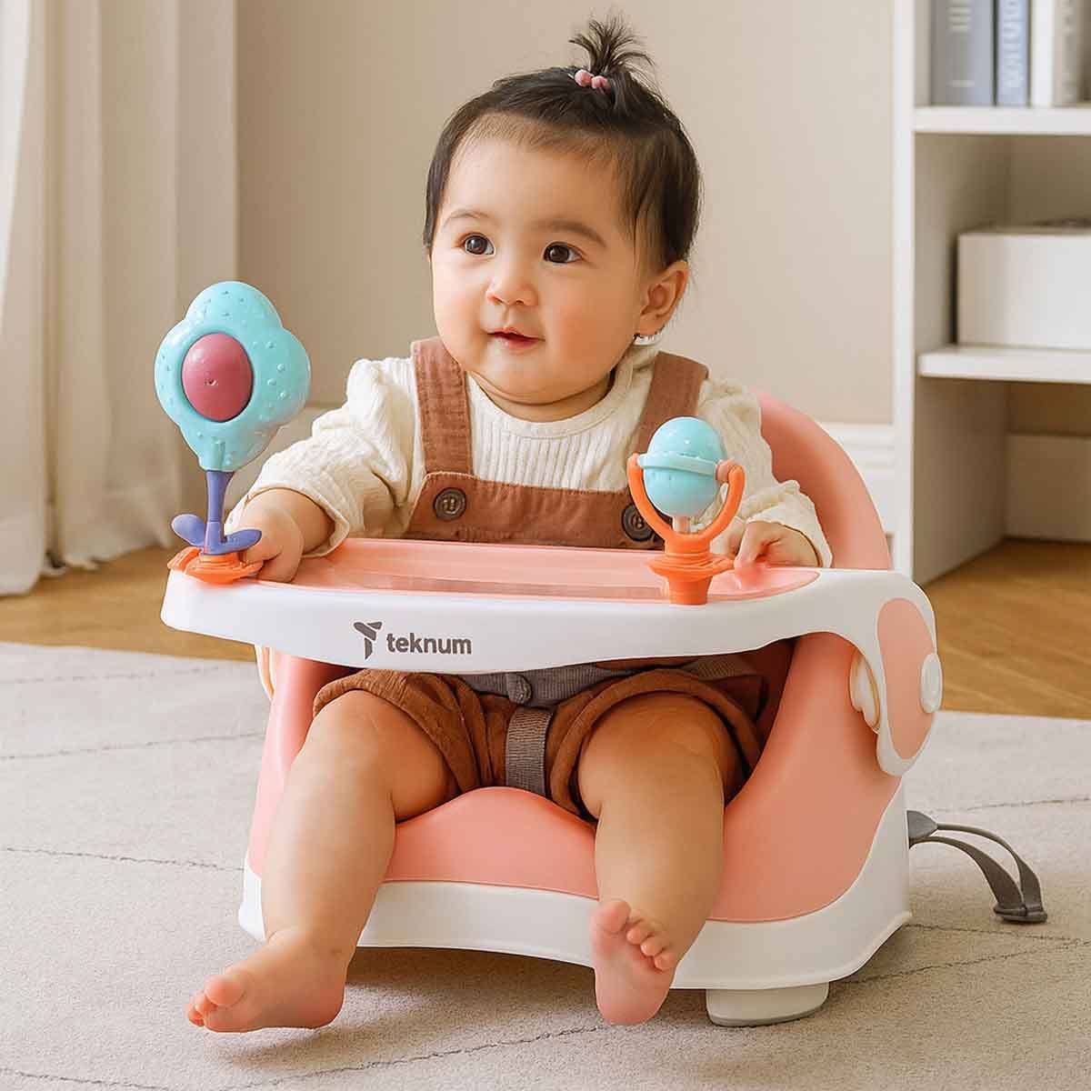 Teknum Pink Portable Booster Chair Toddler, 0-2 Years