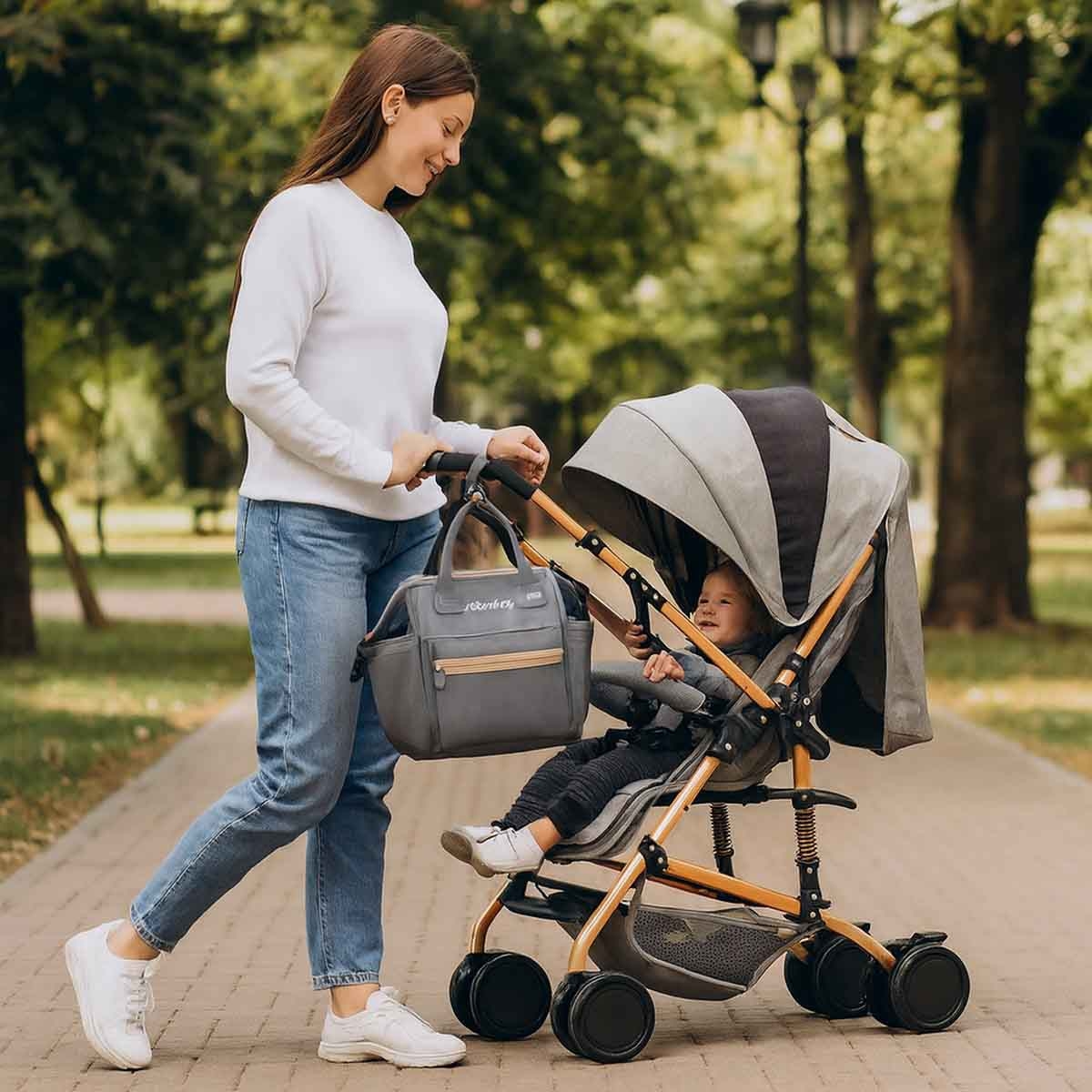 Teknum Reversible Trip Stroller with Ace Diaper Bag Toddler, 0-2 Years
