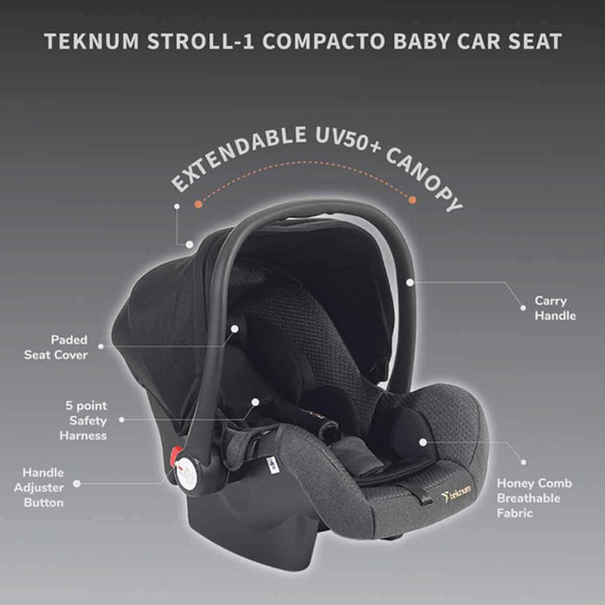 Teknum Black Stroll-1 Baby Car Seat Toddler, 0-2 Years