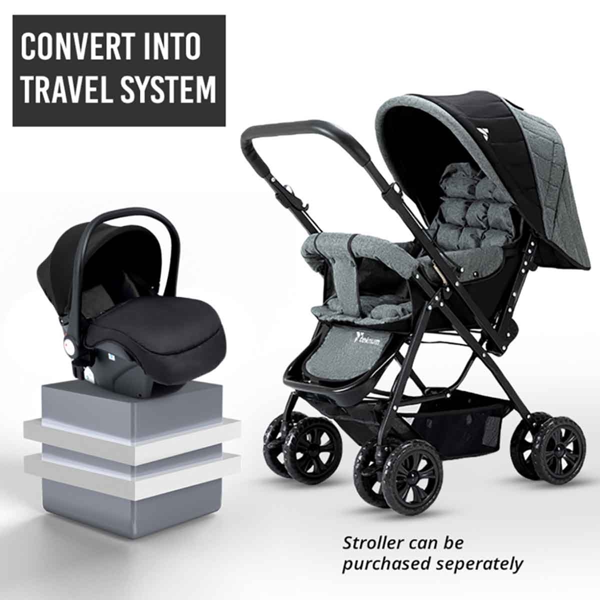 Teknum Black Travel Car Seat Toddler, 0-2 Years