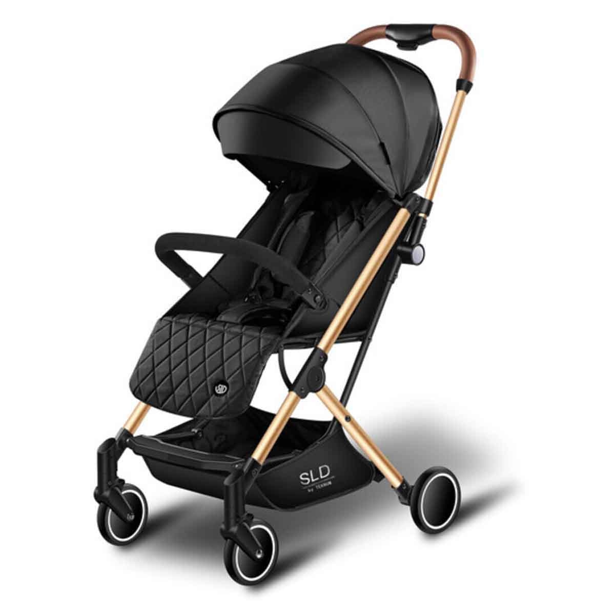 Teknum Black/Gold Travel Lite Stroller Toddler, 0-2 Years