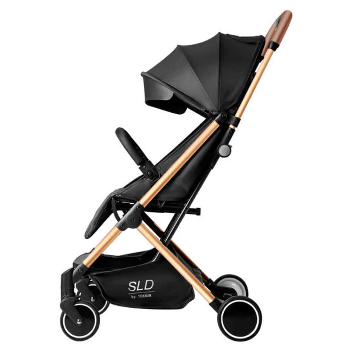 Teknum Black/Gold Travel Lite Stroller Toddler, 0-2 Years