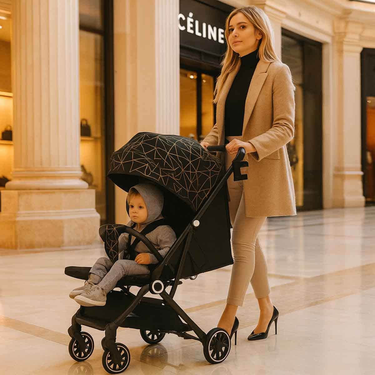 تيكنوم عربة أطفال ترافل زين مع حامل كوب قهوة