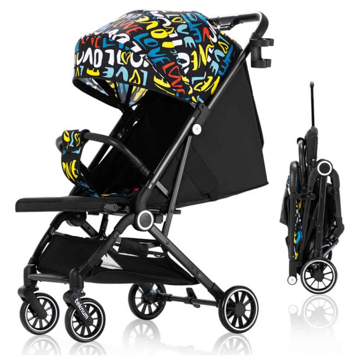 تيكنوم عربة أطفال لوف ترافل زين مع حامل كوب قهوة