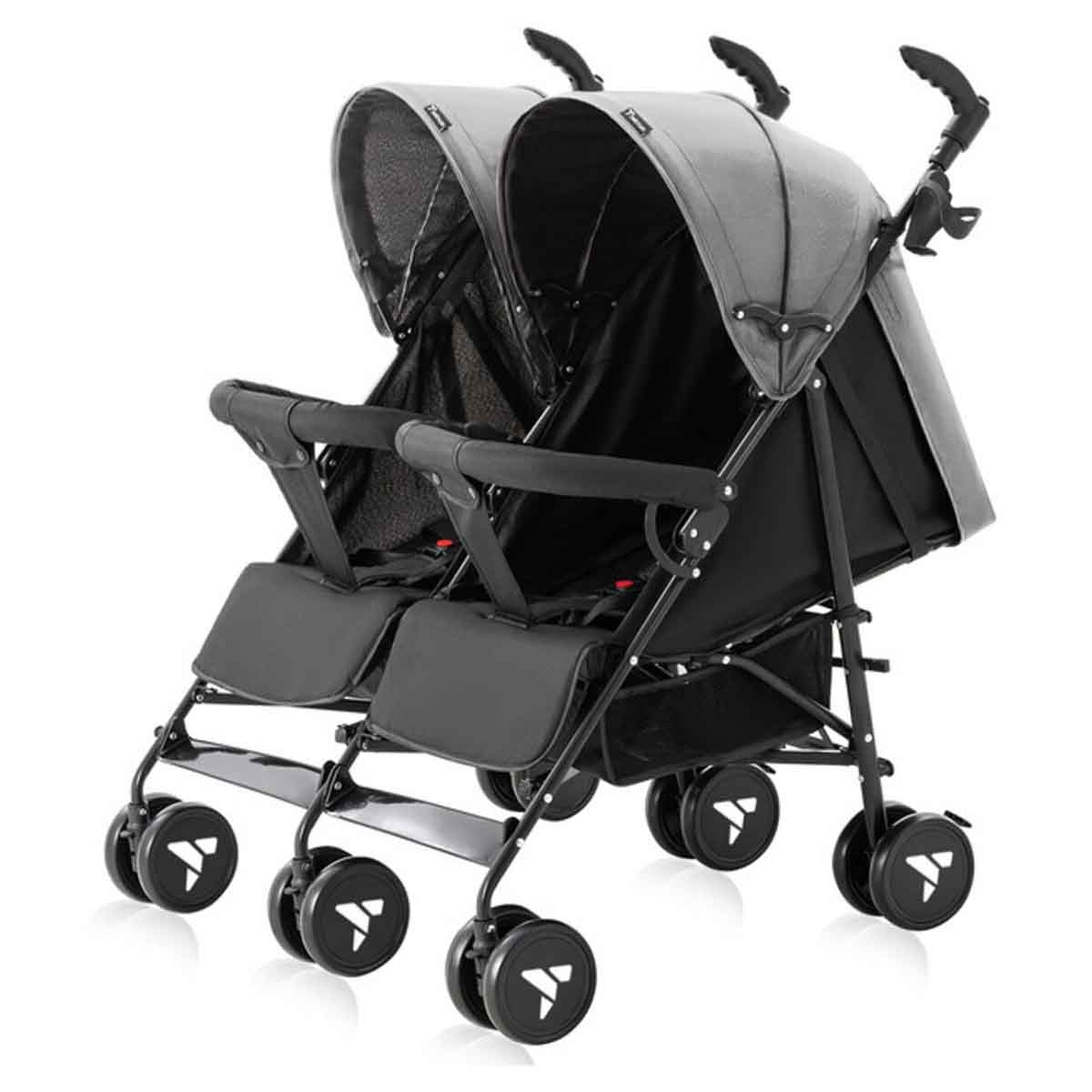 تيكنوم عربة أطفال مزدوجة فيلو باللون الأسود