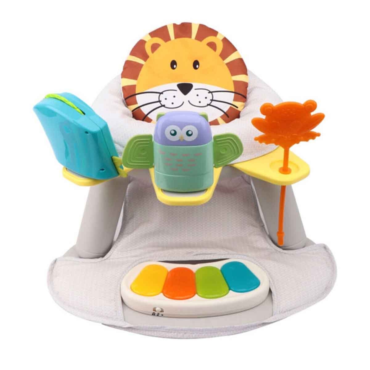 Teknum White 2-in-1 Dining Chair Toddler Play Seat with Pedal Piano Toddler, 0-2 Years