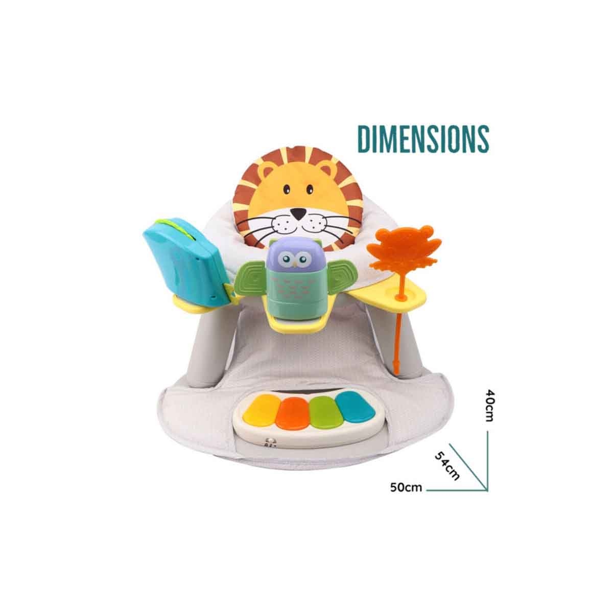 Teknum White 2-in-1 Dining Chair Toddler Play Seat with Pedal Piano Toddler, 0-2 Years