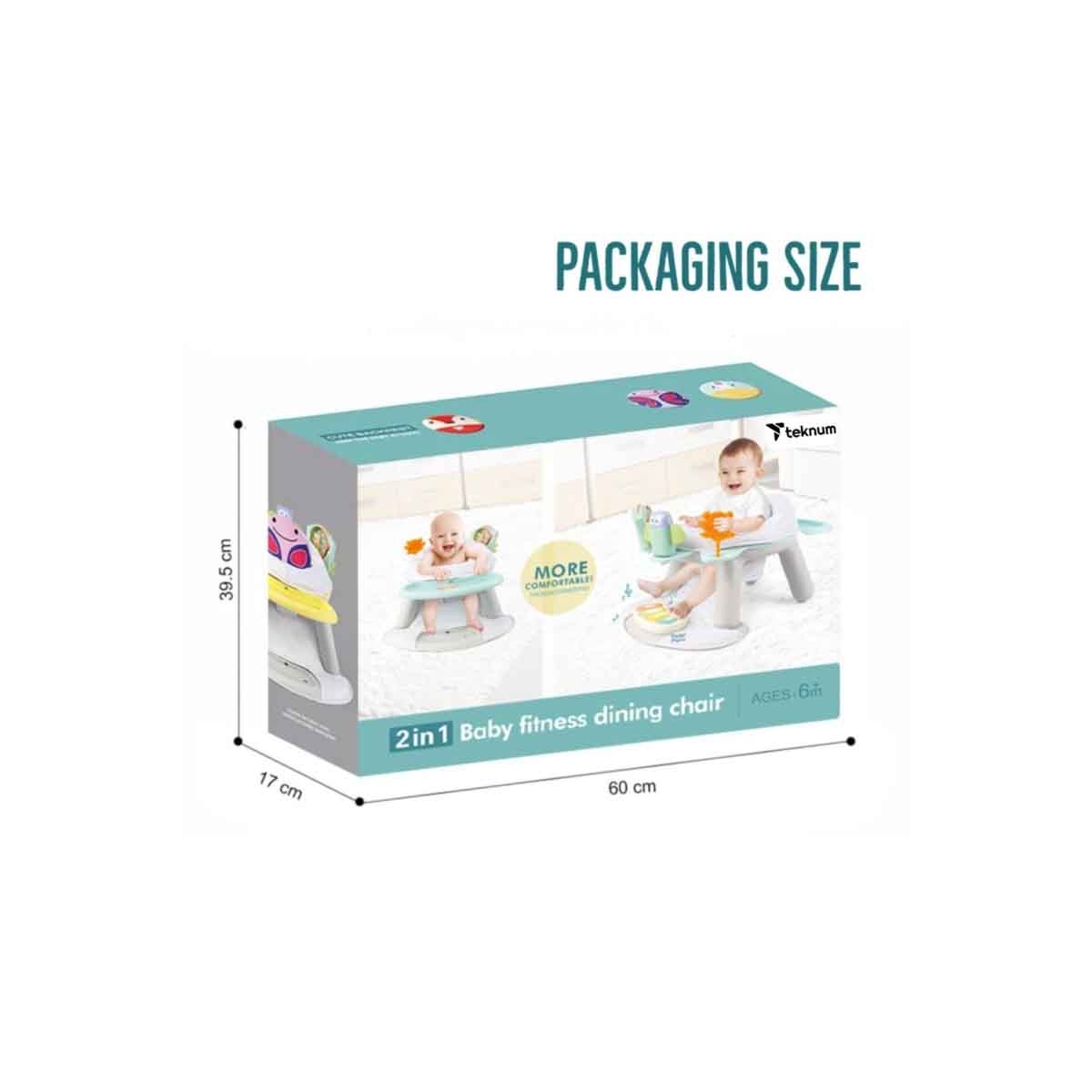 Teknum White 2-in-1 Dining Chair Toddler Play Seat with Pedal Piano Toddler, 0-2 Years