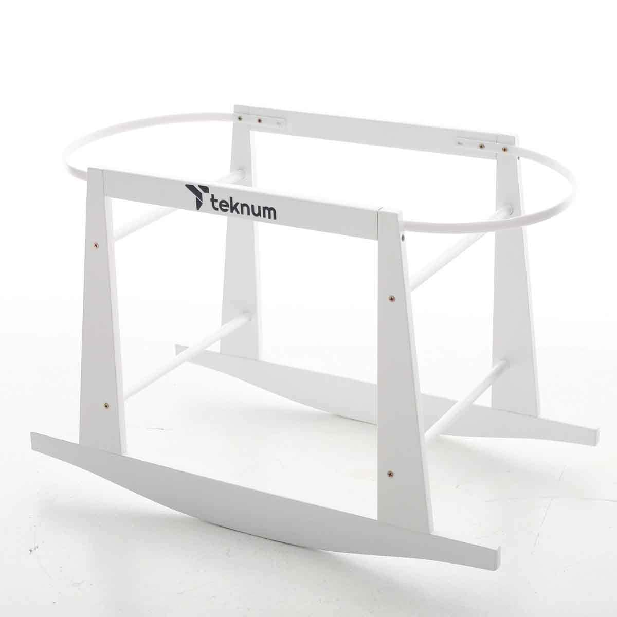Teknum Wicker Pod Moses Basket Rocker Stand White Toddler, 0-2 Years