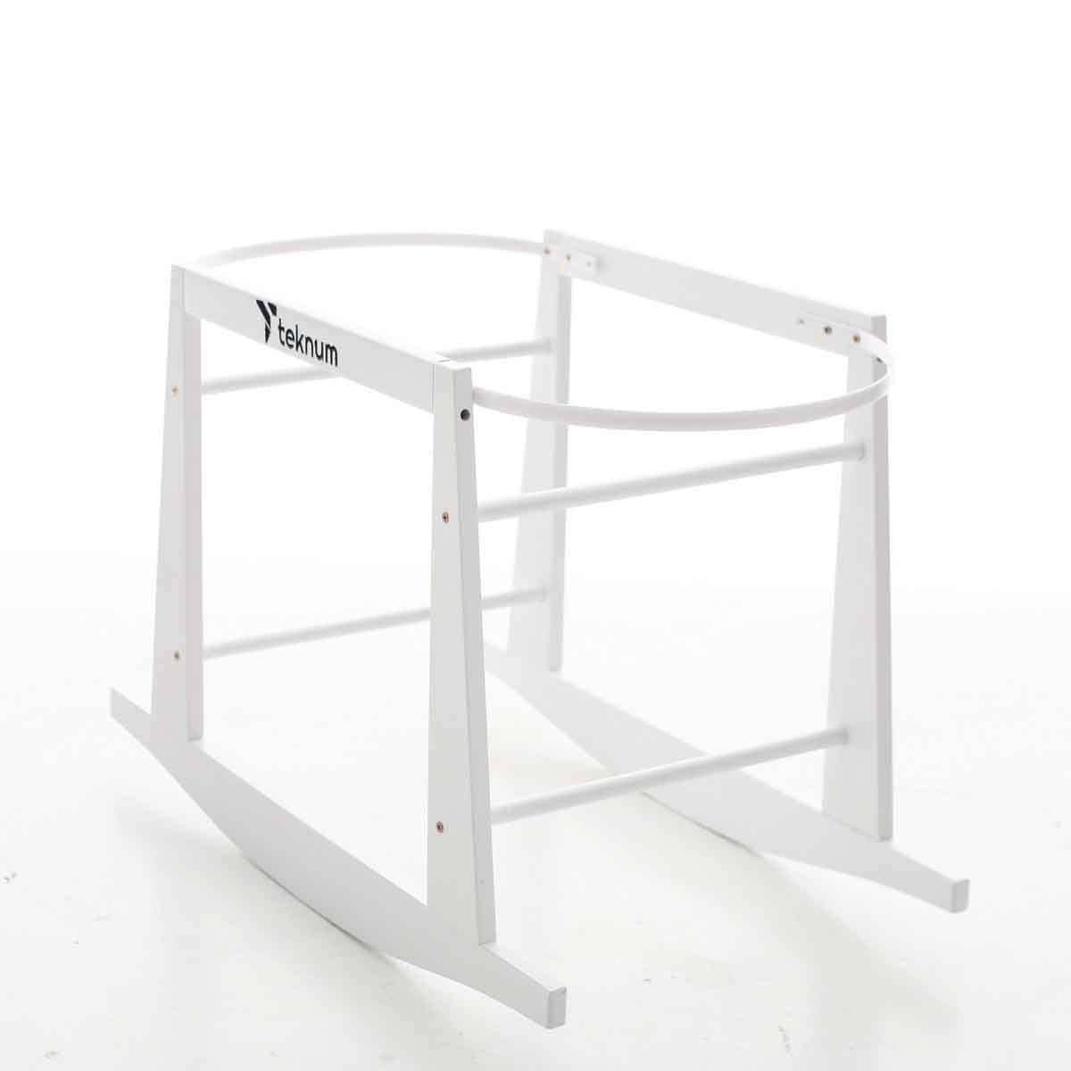 Teknum Wicker Pod Moses Basket Rocker Stand White Toddler, 0-2 Years