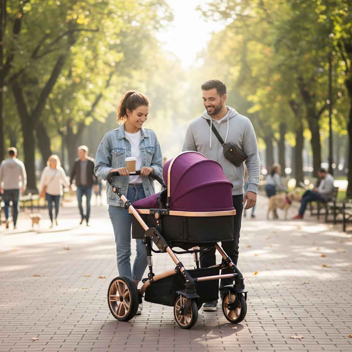 Teknum Wine 3-in-1 Pram Stroller Toddler, 0-2 Years