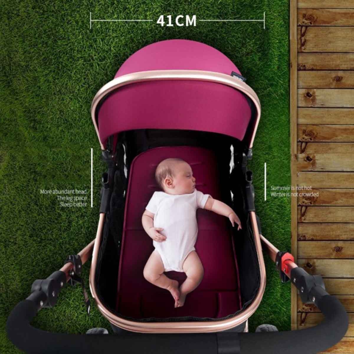 Teknum Wine Extra Wide Seat 3-in-1 Pram Stroller Toddler, 0-2 Years