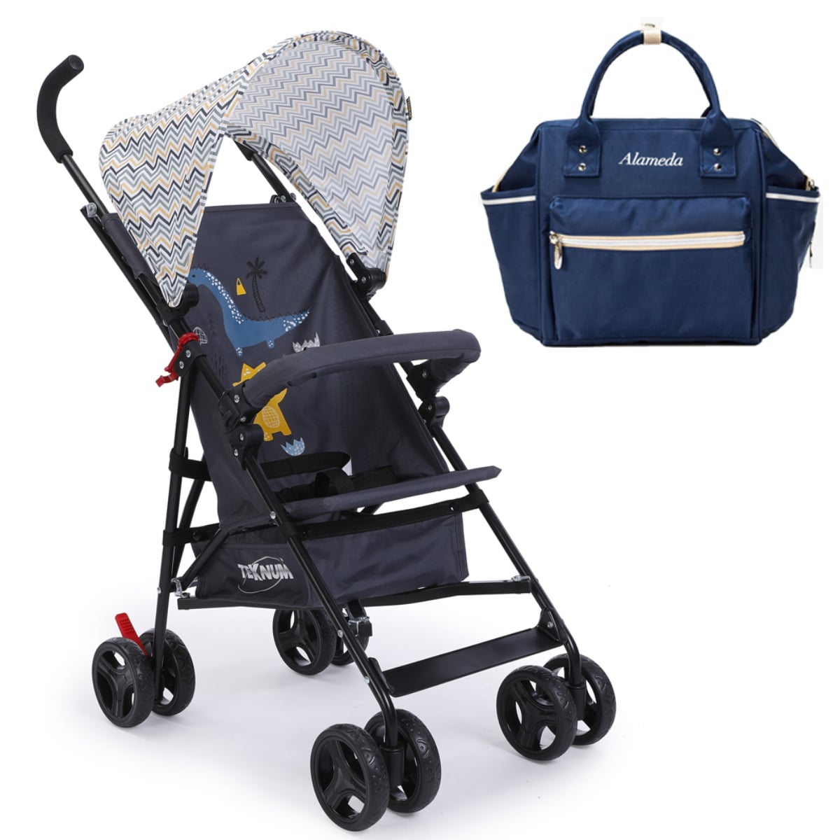 Teknum Yellow wave Eco Stroller & Bag Combo Toddler, 0-2 Years
