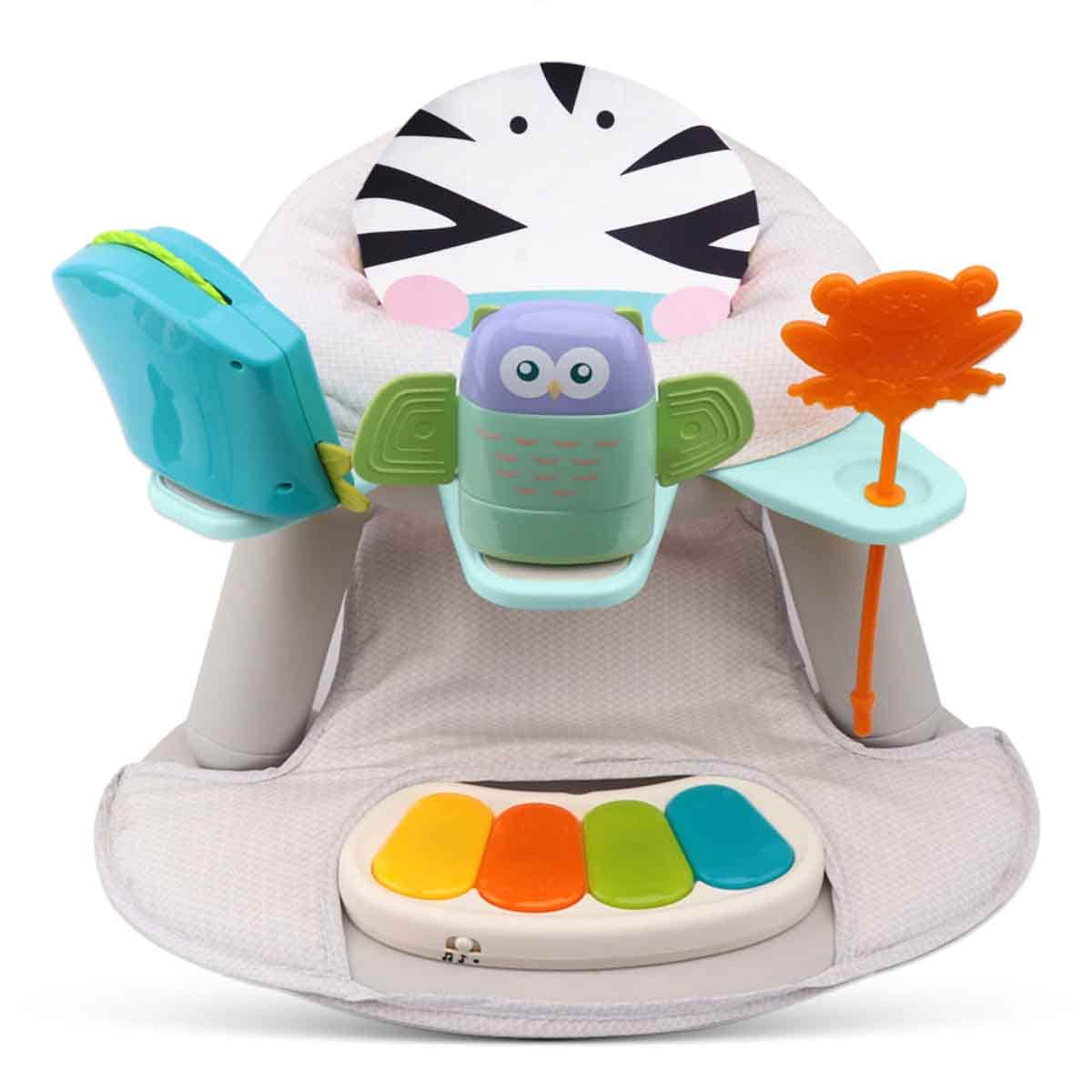 Teknum Zebra 2-in-1 Dining Chair Toddler Play Seat with Pedal Piano Toddler, 0-2 Years