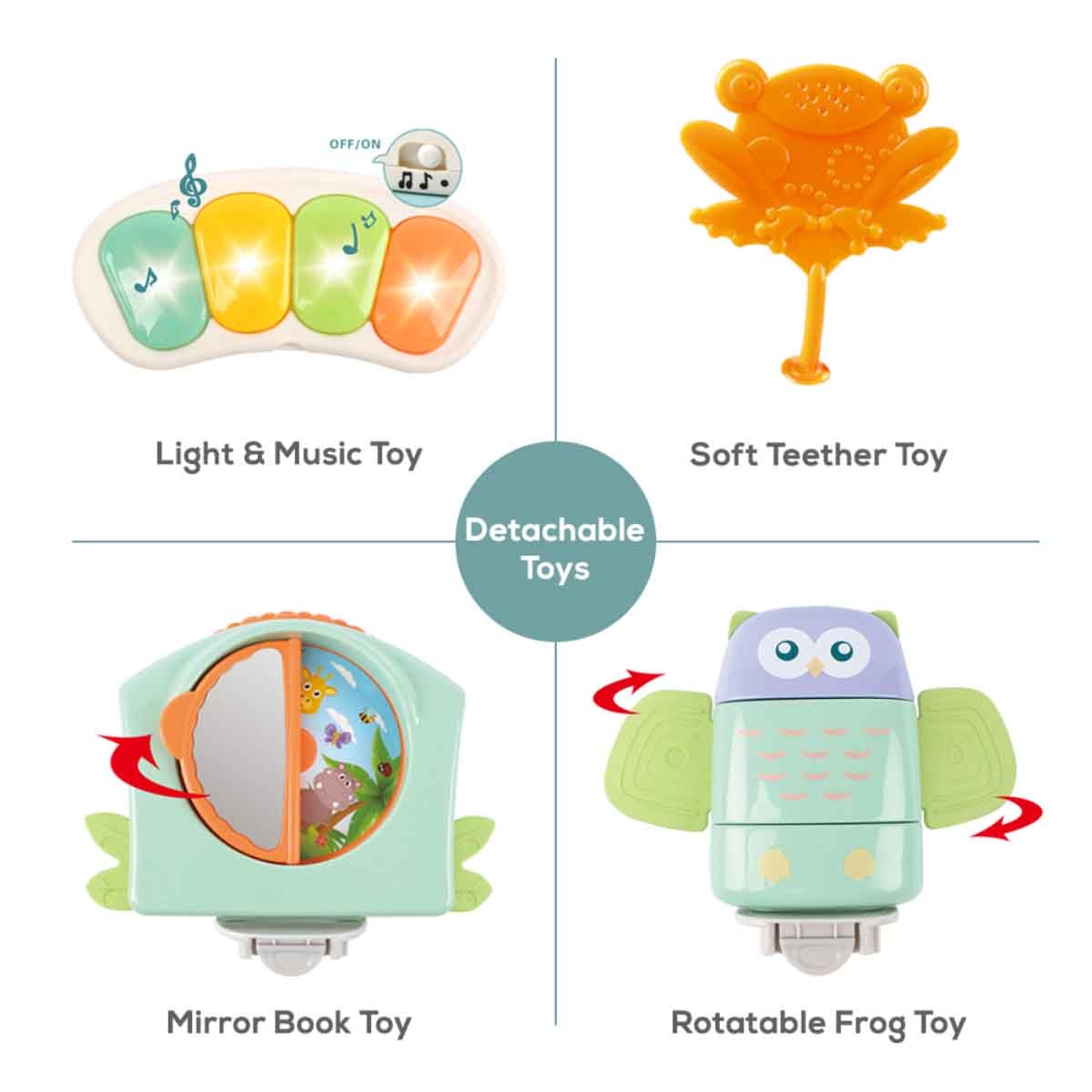 Teknum Zebra 2-in-1 Dining Chair Toddler Play Seat with Pedal Piano Toddler, 0-2 Years