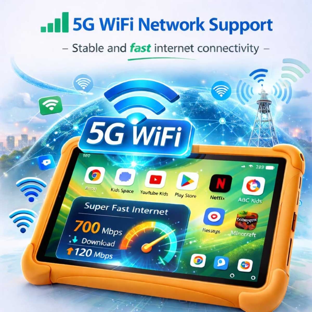 Telzeal P602 Smart Kids Android Tablet (4GB + 128GB) - Blue