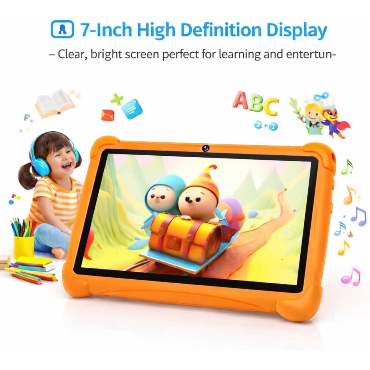 Telzeal P602 Smart Kids Android Tablet (4GB + 128GB) - Orange