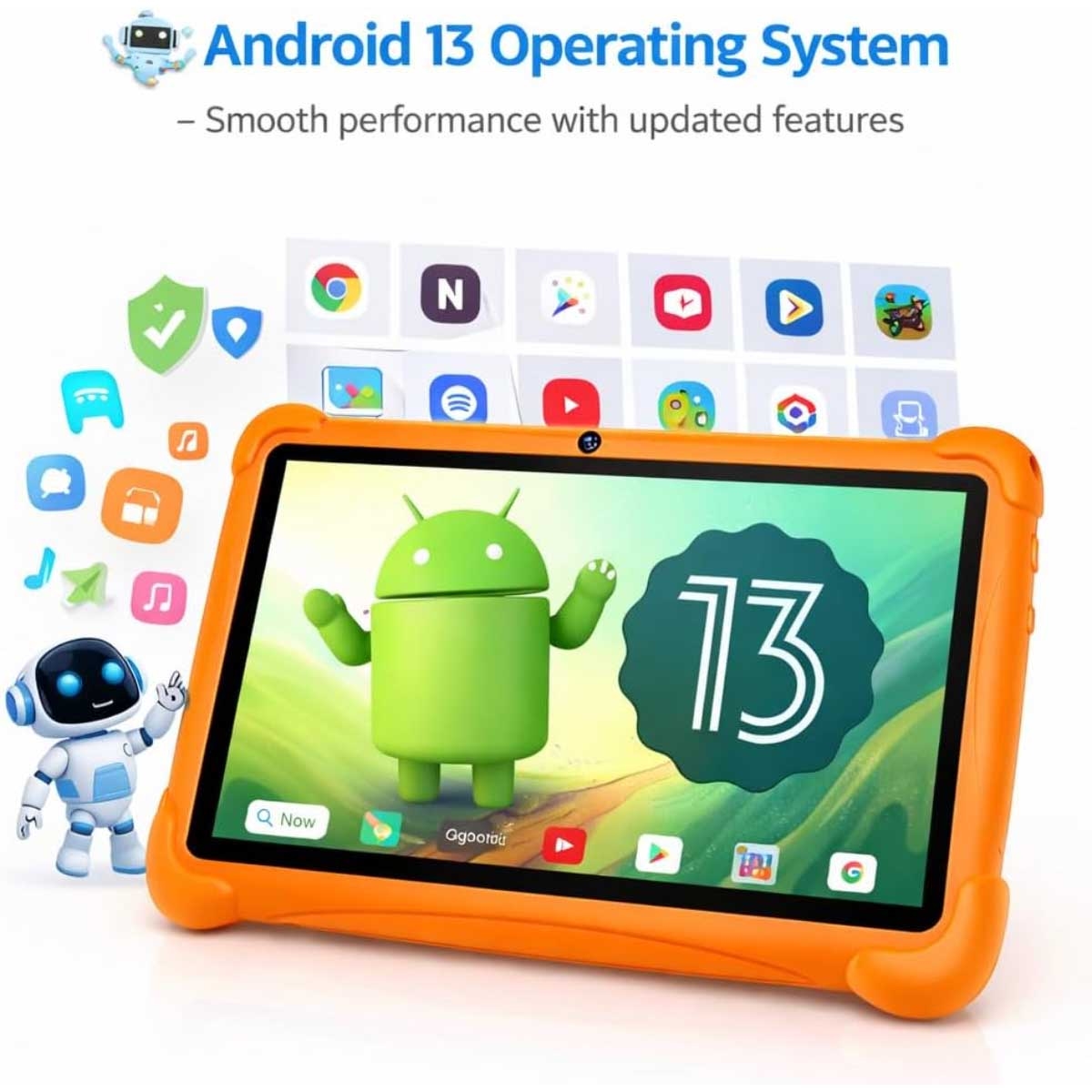 Telzeal P602 Smart Kids Android Tablet (4GB + 128GB) - Orange