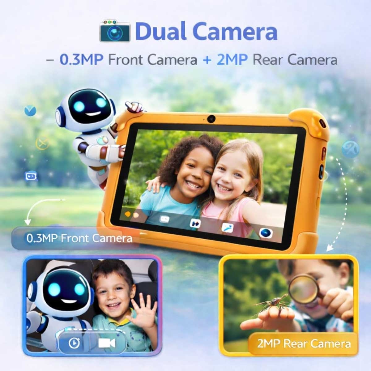 Telzeal P602 Smart Kids Android Tablet (4GB + 128GB) - Orange