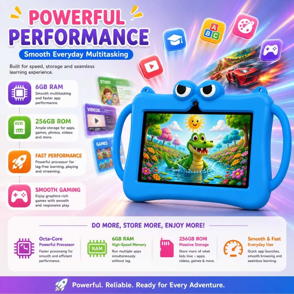 Telzeal P604 Smart Kids Android Tablet (6GB + 256GB) - Orange