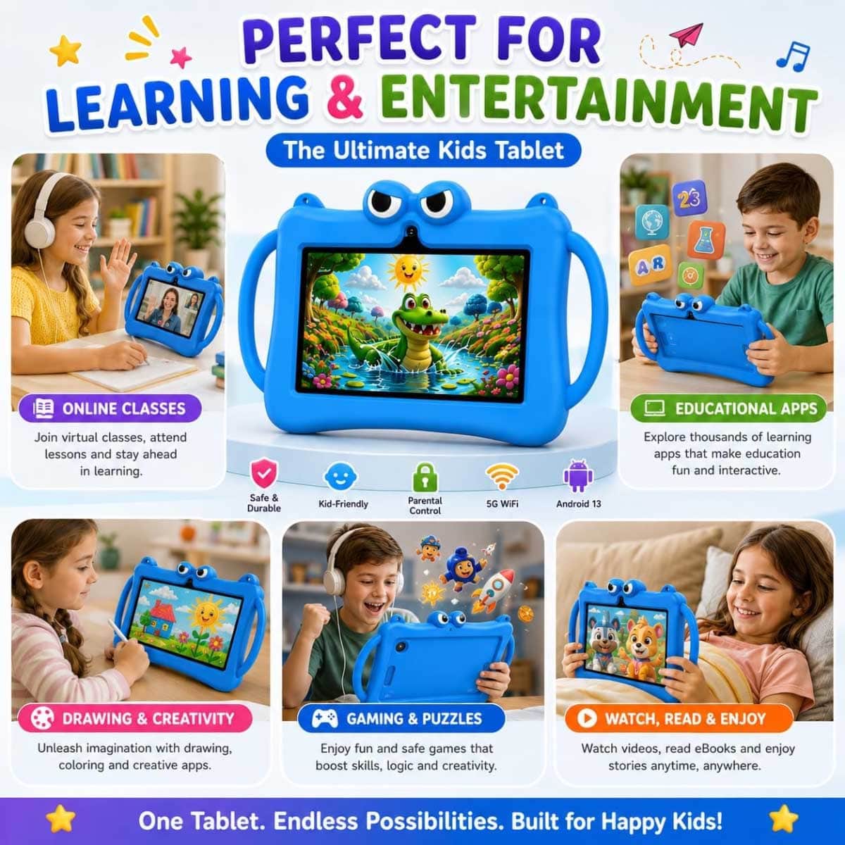 Telzeal P604 Smart Kids Android Tablet (6GB + 256GB)