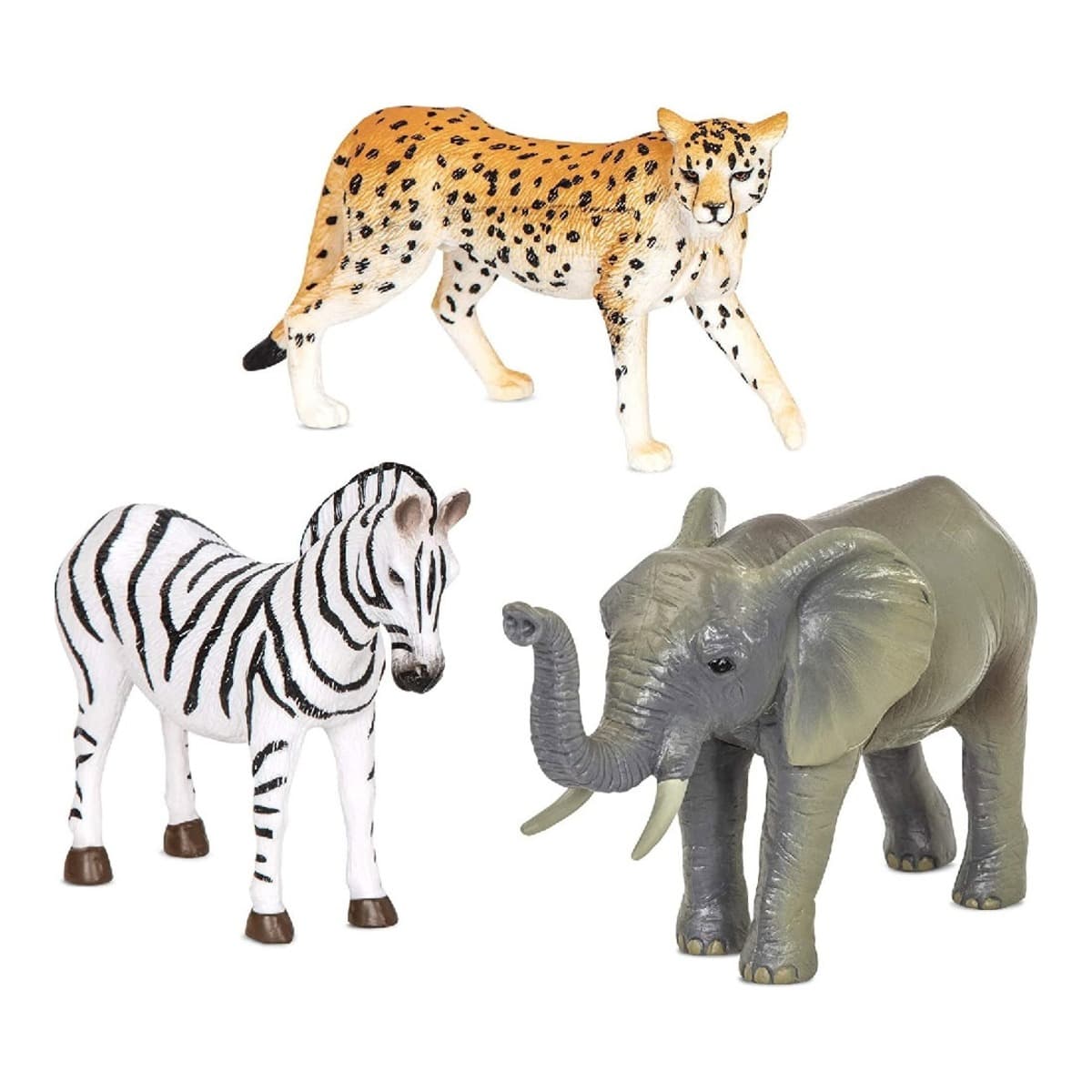 Terra 3-Piece Jungle Animals Zebra, Elephant & Cheetah Set Unisex, 3-4 Years