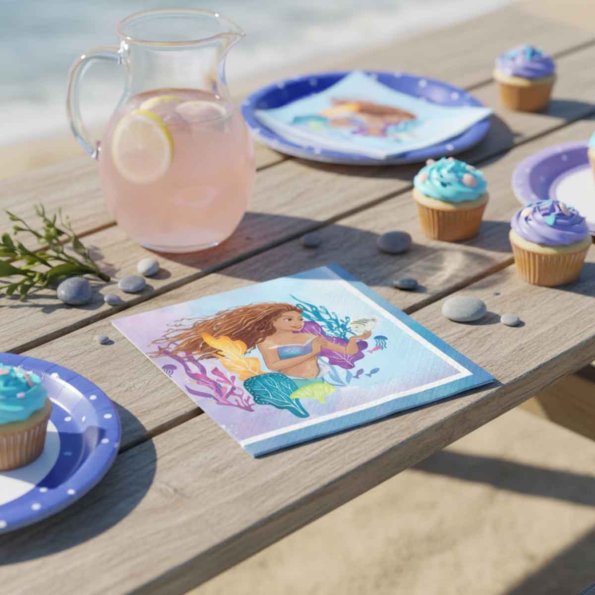 ديزني ذا ليتل ميرميد مجموعة 16-قطعة مناديل مشروبات