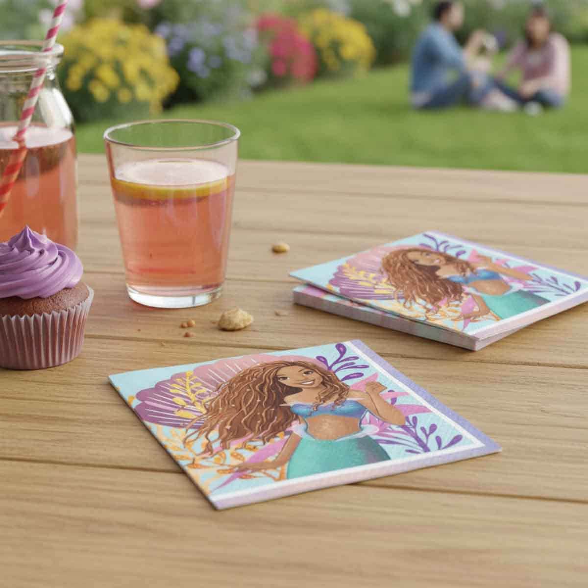 Disney The Little Mermaid 16-Piece Lunch Napkins Set