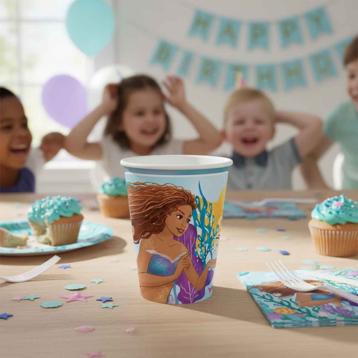 ديزني ذا ليتل ميرميد مجموعة 8-قطع أكواب ورقية 9 أونص