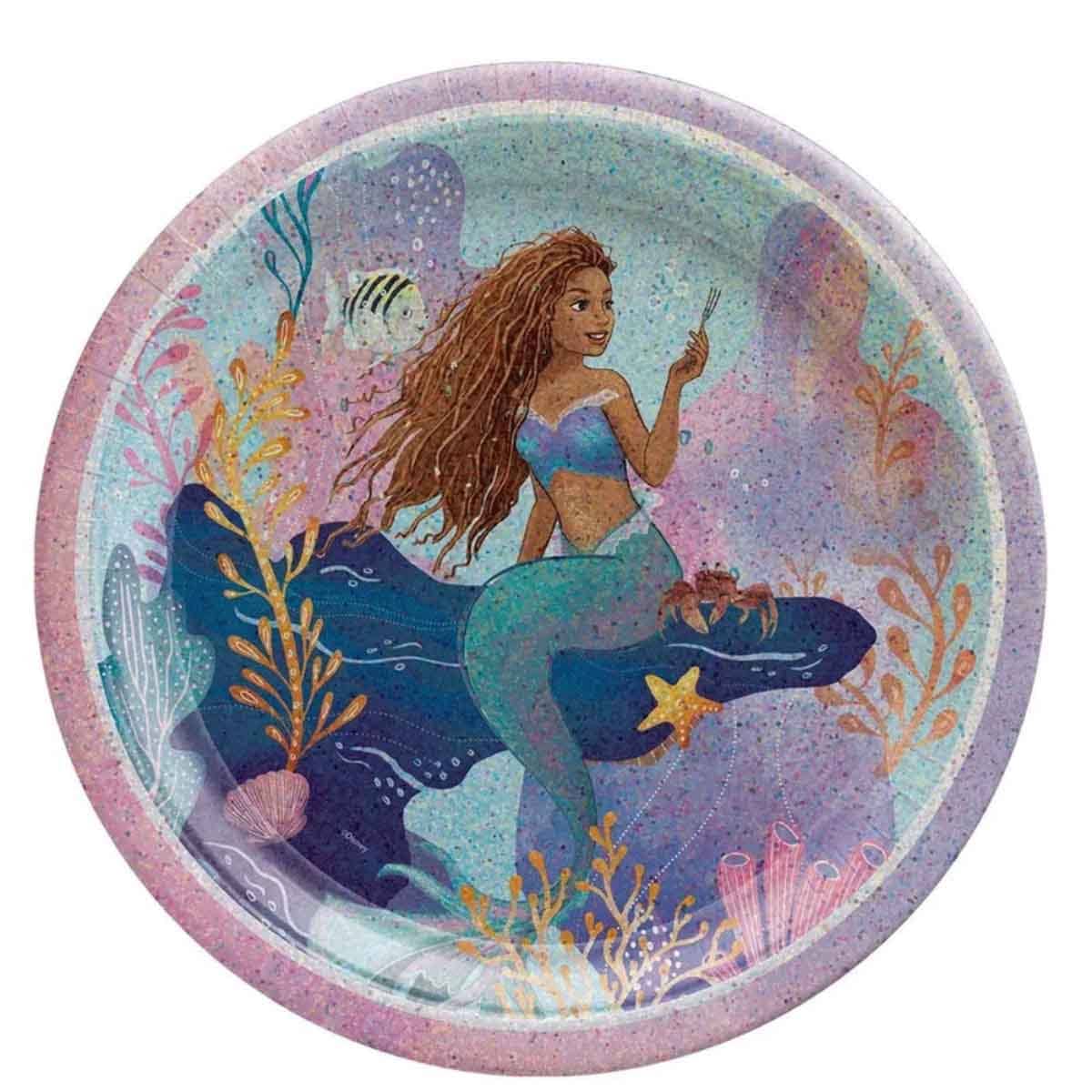 Disney The Little Mermaid 8-Piece 9" Prismatic Paper Plate Set